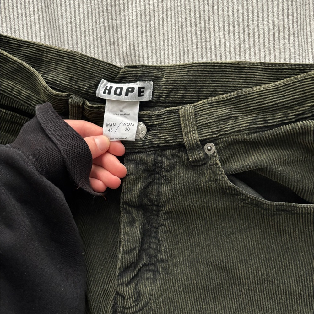 Hope Olive Green Corduroy Pants